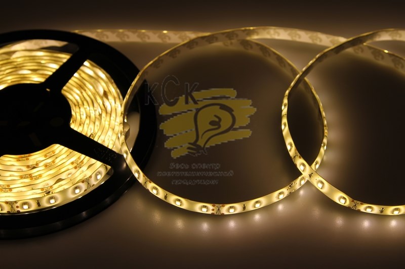 Лента светодиодная 12В, SMD2835, 4,8Вт/м, 60 LED/м, 3000К, 10мм, 5м, IP65 LAMPER