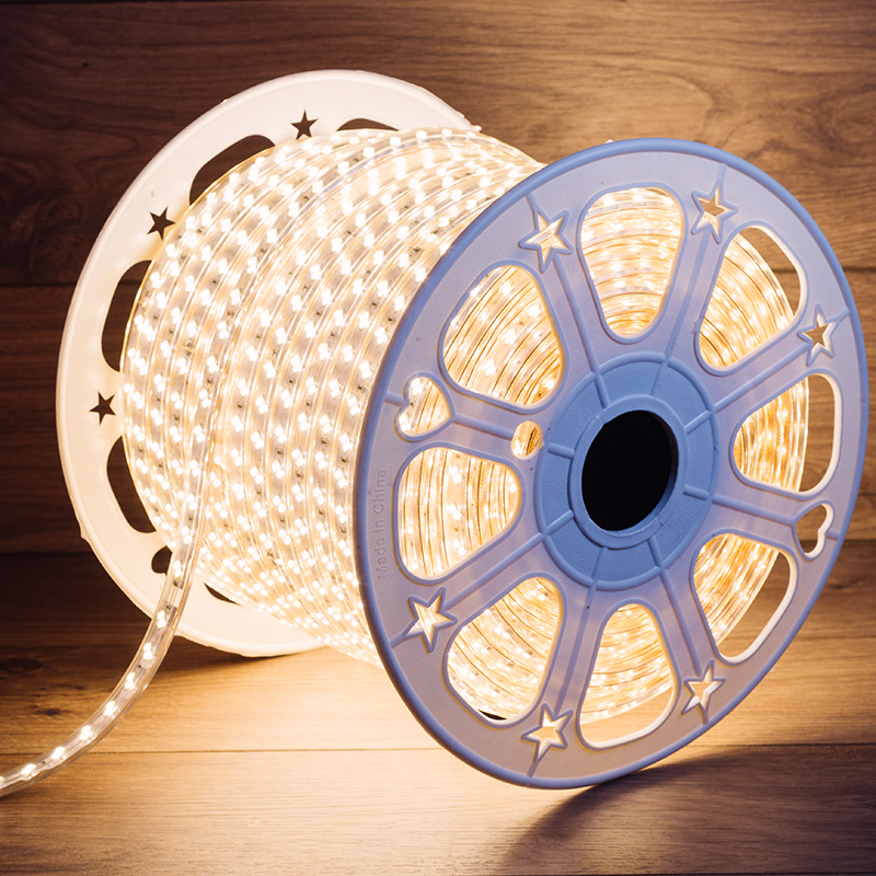 LED Лента 220В, 6.5x17мм, IP67, SMD 5730, 120 LED/м, Теплый белый, 100м