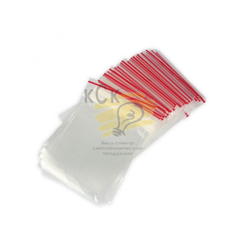 Пакеты с замком Zip Lock, ПВД, размер 8х12см, 35кмк (100 шт/уп) REXANT