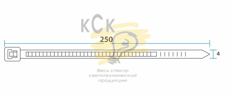 Стяжка кабельная нейлоновая 250x3,6мм, белая (100 шт/уп) REXANT