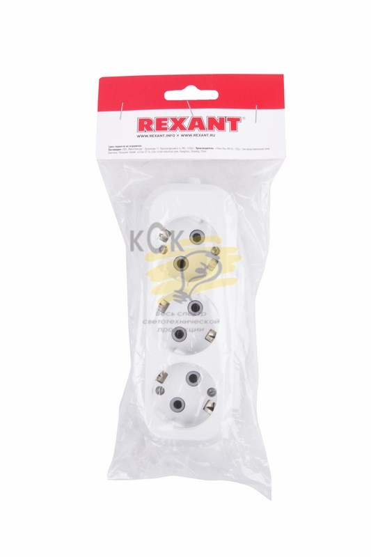 Колодка 3 гнезда с заземлением REXANT