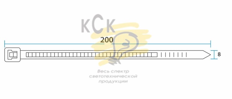 Стяжка кабельная нейлоновая 200x7,6мм, черная (100 шт/уп) REXANT