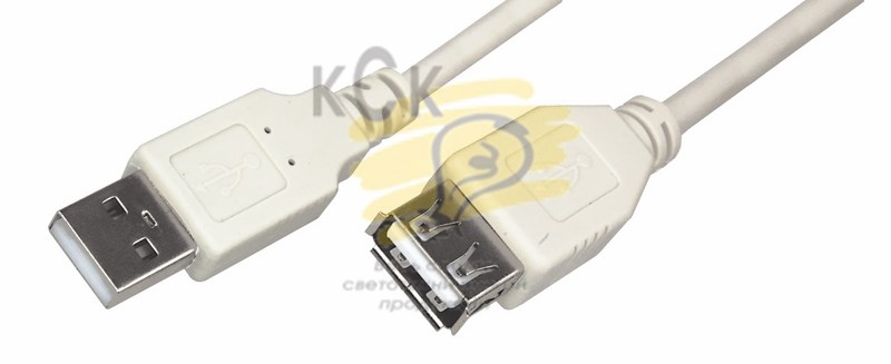 Кабель шт. USB-A – гн. USB-A, 2,4А, 1,8м, ПВХ, серый REXANT