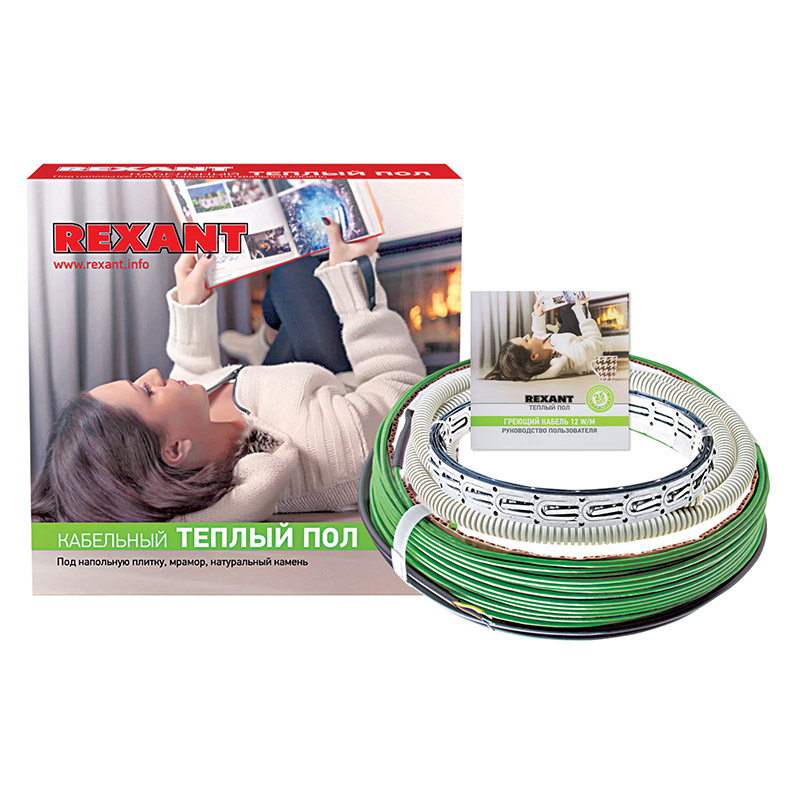 Теплый пол, кабельная секция Slim RNB-15-270 270Вт,15м, 1,2-1,8м двухжильный REXANT