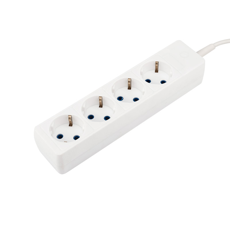 Удлинитель 4 гнезда, 5м, 3х0,75мм, с/з, белый PROconnect